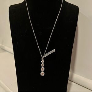 NEW Diamonart Elegant Silver Lariat Necklace